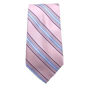 Michael Kors Pink Blue Striped 100% Silk Men’s Tie